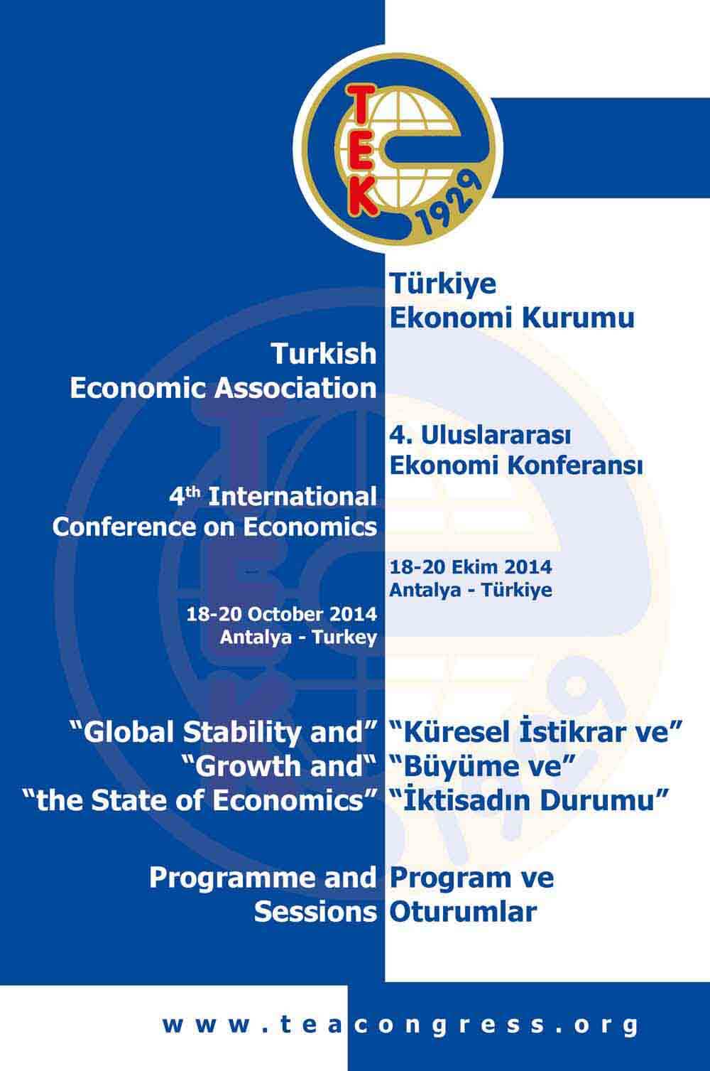 4. Uluslararası Ekonomi Konferansı UEK-TEK